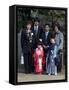 7-5-3 Festival, Family at Kitano Tenmangu Shrine, Kyoto City, Honshu, Japan-Christian Kober-Framed Stretched Canvas