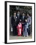 7-5-3 Festival, Family at Kitano Tenmangu Shrine, Kyoto City, Honshu, Japan-Christian Kober-Framed Photographic Print