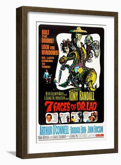 7 Faces of Dr. Lao, (aka Seven Faces of Dr. Lao), US poster, Tony Randall, 1964-null-Framed Art Print