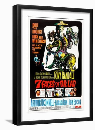 7 Faces of Dr. Lao, (aka Seven Faces of Dr. Lao), US poster, Tony Randall, 1964-null-Framed Art Print