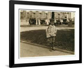 7 Year Old Newsboy Ferris in Mobile, Alabama, 1914-Lewis Wickes Hine-Framed Photographic Print