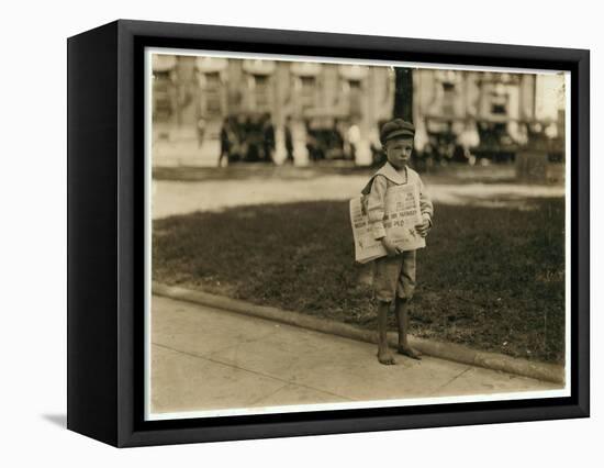 7 Year Old Newsboy Ferris in Mobile, Alabama, 1914-Lewis Wickes Hine-Framed Stretched Canvas