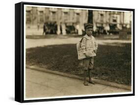 7 Year Old Newsboy Ferris in Mobile, Alabama, 1914-Lewis Wickes Hine-Framed Stretched Canvas