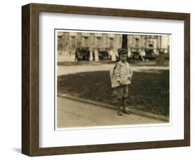 7 Year Old Newsboy Ferris in Mobile, Alabama, 1914-Lewis Wickes Hine-Framed Photographic Print