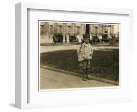 7 Year Old Newsboy Ferris in Mobile, Alabama, 1914-Lewis Wickes Hine-Framed Photographic Print