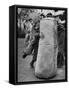 7 Year Old Tackling Dummy During Practice-Wallace Kirkland-Framed Stretched Canvas