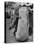 7 Year Old Tackling Dummy During Practice-Wallace Kirkland-Stretched Canvas