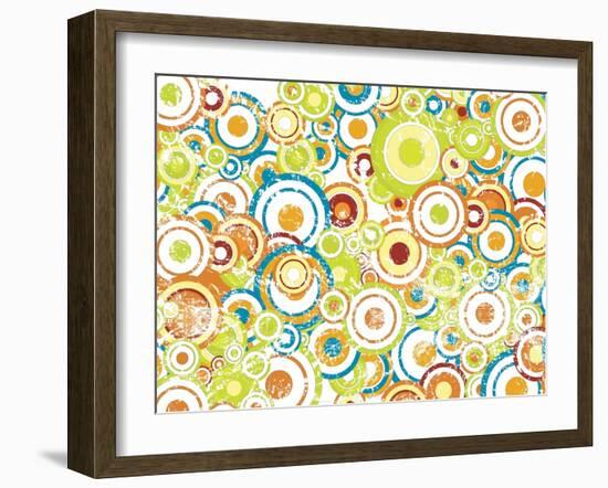 70' 80' Style Background Illustration-bspmaxx-Framed Art Print