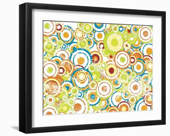 70' 80' Style Background Illustration-bspmaxx-Framed Art Print