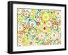 70' 80' Style Background Illustration-bspmaxx-Framed Art Print