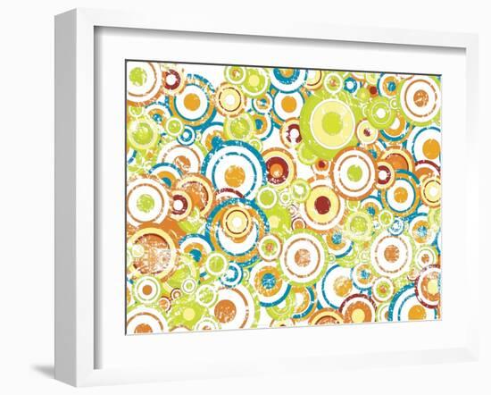 70' 80' Style Background Illustration-bspmaxx-Framed Art Print