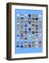70 Animaru On Blue-null-Framed Art Print