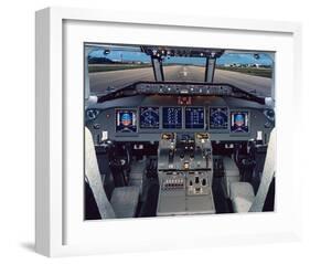 717-200's digital flight deck-null-Framed Art Print