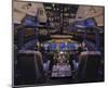 737 Flight deck before Take-Off-null-Mounted Art Print