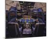 737 Flight deck before Take-Off-null-Mounted Art Print