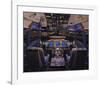 737 Flight deck before Take-Off-null-Framed Art Print