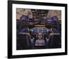 737 Flight deck before Take-Off-null-Framed Art Print