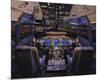 737 Flight deck before Take-Off-null-Mounted Art Print