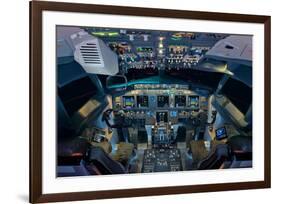 737 Next Generation flight deck-null-Framed Premium Giclee Print