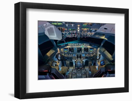 737 Next Generation flight deck-null-Framed Art Print