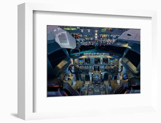 737 Next Generation flight deck-null-Framed Art Print