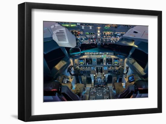 737 Next Generation flight deck-null-Framed Art Print