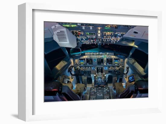 737 Next Generation flight deck-null-Framed Art Print