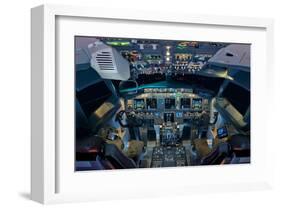 737 Next Generation flight deck-null-Framed Art Print