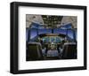 737 pilot-centered flight deck-null-Framed Art Print