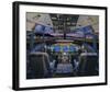 737 pilot-centered flight deck-null-Framed Art Print