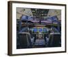 737 pilot-centered flight deck-null-Framed Art Print