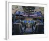 737 pilot-centered flight deck-null-Framed Art Print