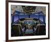 737 pilot-centered flight deck-null-Framed Art Print