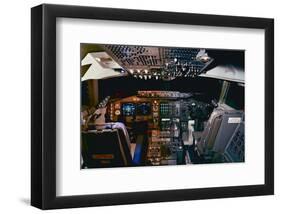 747-400 cockpit digital avionics-null-Framed Art Print