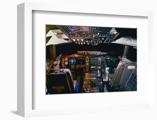 747-400 cockpit digital avionics-null-Framed Art Print