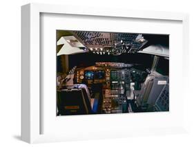 747-400 cockpit digital avionics-null-Framed Art Print