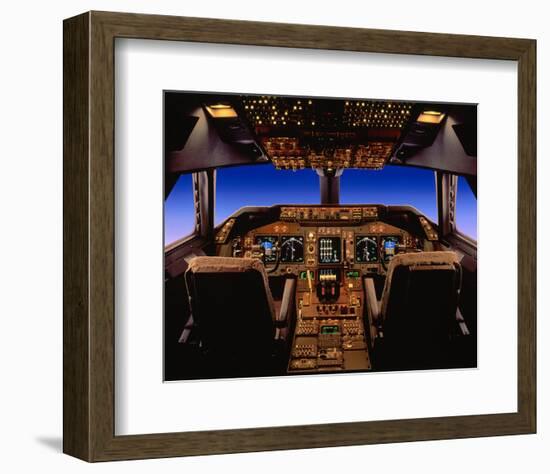 747-400 digital flight deck-null-Framed Art Print