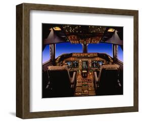 747-400 digital flight deck-null-Framed Art Print