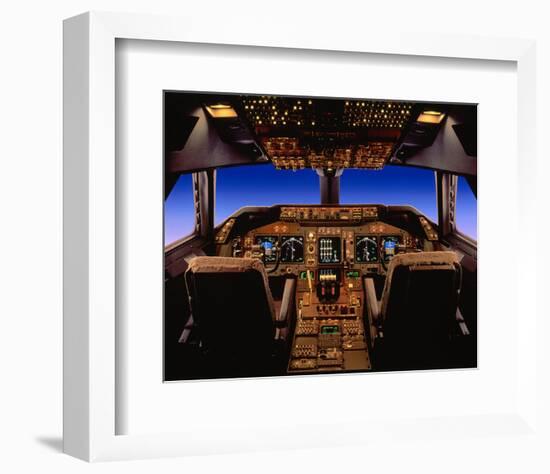 747-400 digital flight deck-null-Framed Art Print