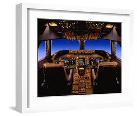 747-400 digital flight deck-null-Framed Art Print