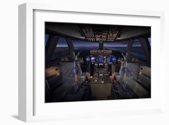 747-8 Flight Deck-null-Framed Art Print