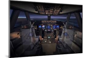 747-8 Flight Deck-null-Mounted Art Print