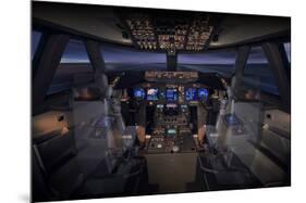 747-8 Flight Deck-null-Mounted Art Print