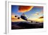 747-8F with colorful sky-null-Framed Art Print