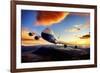 747-8F with colorful sky-null-Framed Art Print