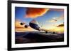 747-8F with colorful sky-null-Framed Art Print