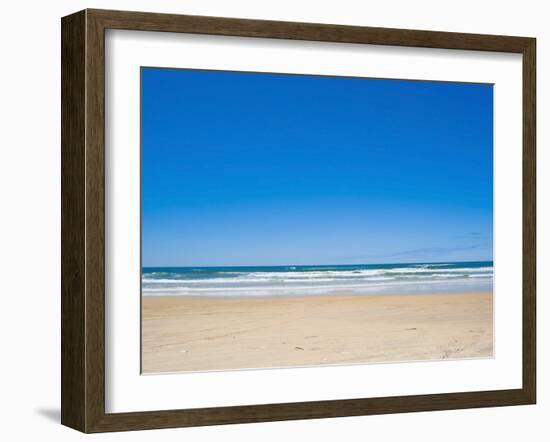 75 Mile Beach with White Sand and Blue Skies, Fraser Island, UNESCO World Heritage Site, Australia-Matthew Williams-Ellis-Framed Photographic Print