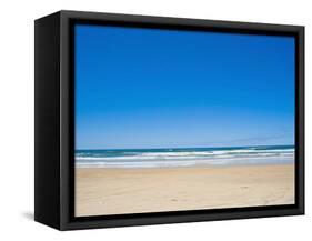 75 Mile Beach with White Sand and Blue Skies, Fraser Island, UNESCO World Heritage Site, Australia-Matthew Williams-Ellis-Framed Stretched Canvas