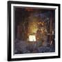 75 Ton Arc Furnace Pouring Molten Steel into a Vessel, Sheffield, South Yorkshire, 1969-Michael Walters-Framed Photographic Print
