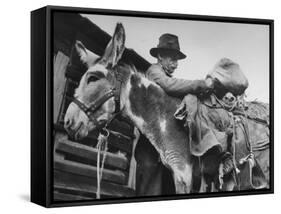 78 Year Old Prospector Pete Del Dosso Prospecting in Red River Canyon-Cornell Capa-Framed Stretched Canvas